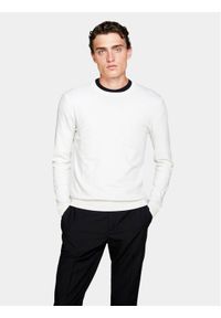 Sisley Sweter 10F2S1C78 Beżowy Slim Fit. Kolor: beżowy. Materiał: bawełna