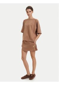 Beverly Hills Polo Club T-Shirt P-SS26W-TS00817 Brązowy jasny Oversize. Typ kołnierza: polo. Kolor: brązowy. Materiał: syntetyk #3