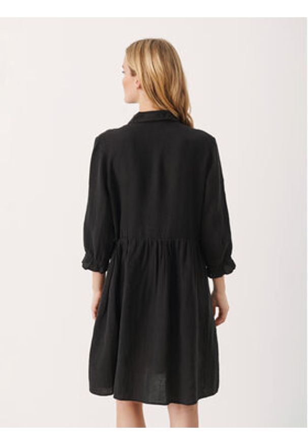 Part Two Sukienka codzienna Sallie 30307751 Czarny Regular Fit. Okazja: na co dzień. Kolor: czarny. Materiał: len. Typ sukienki: proste. Styl: casual