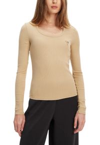 Guess - GUESS Beżowy damski longsleeve Colette. Kolor: beżowy. Długość rękawa: długi rękaw #6