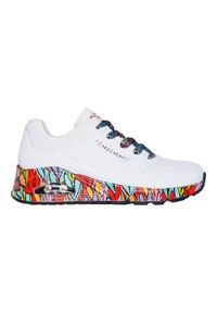 skechers - Buty sportowe Sneakersy damskie, Uno - Ravaged Love. Kolor: biały. Sport: turystyka piesza #1