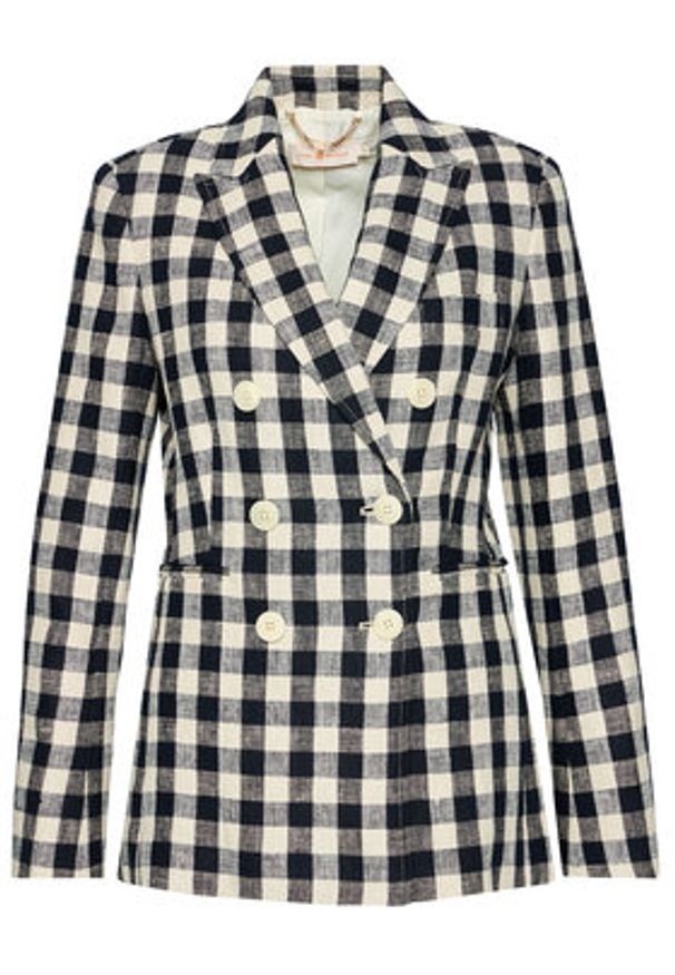 Tory Burch Marynarka Linen Gingham Blazer 79846 Kolorowy Regular Fit. Materiał: len. Wzór: kolorowy