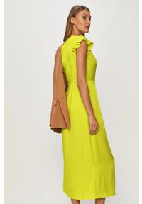 TwinSet - Twinset - Sukienka. Kolor: żółty, zielony, wielokolorowy. Materiał: tkanina, poliester, wiskoza. Długość rękawa: krótki rękaw. Wzór: gładki. Typ sukienki: rozkloszowane. Styl: klasyczny. Długość: maxi #5