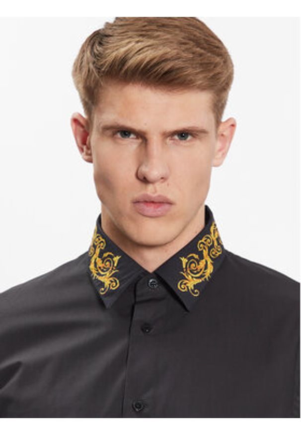 Versace Jeans Couture Koszula 74GAL2SB Czarny Regular Fit. Kolor: czarny. Materiał: bawełna