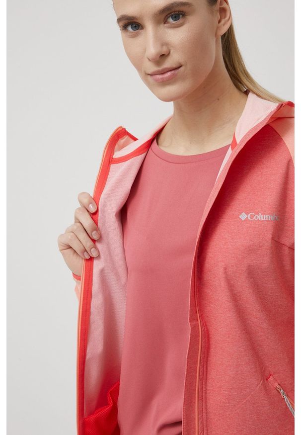 columbia - Columbia kurtka outdoorowa Heather Canyon kolor pomarańczowy przejściowa. Kolor: pomarańczowy. Materiał: materiał, tkanina, softshell