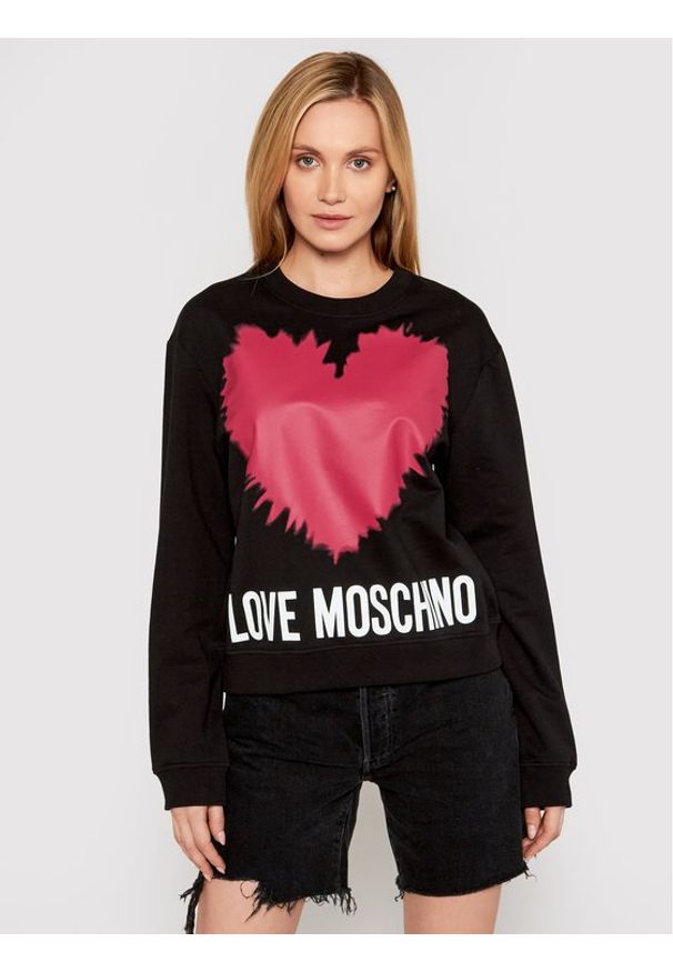 Love Moschino - LOVE MOSCHINO Bluza W630643M 4282 Czarny Regular Fit. Kolor: czarny