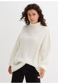 bonprix - Sweter. Typ kołnierza: kołnierzyk stójkowy. Kolor: biały