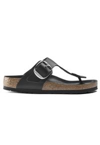 Birkenstock - BIRKENSTOCK - Czarne klapki Gizeh Big Bucle. Kolor: czarny. Materiał: jeans, bawełna, zamsz. Sezon: lato. Styl: klasyczny #3