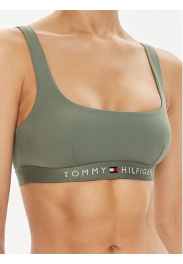 TOMMY HILFIGER - Tommy Hilfiger Góra od bikini UW0UW04108 Zielony. Kolor: zielony. Materiał: syntetyk