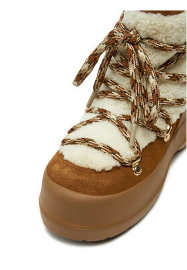 Moon Boot Śniegowce Luna Boot Shearling 80D2480020 Brązowy. Kolor: brązowy. Materiał: skóra, zamsz