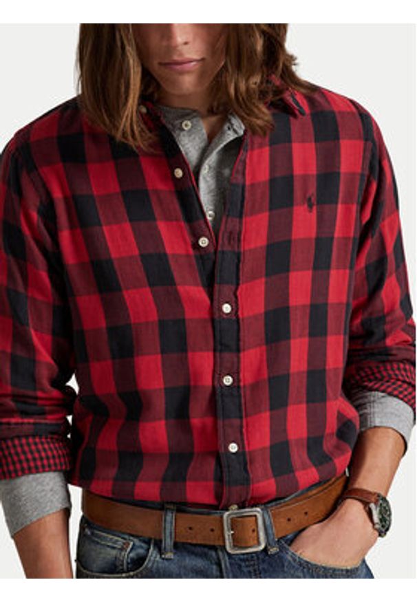 Polo Ralph Lauren Koszula 710P00517001 Czerwony Regular Fit. Typ kołnierza: polo. Kolor: czerwony. Materiał: bawełna