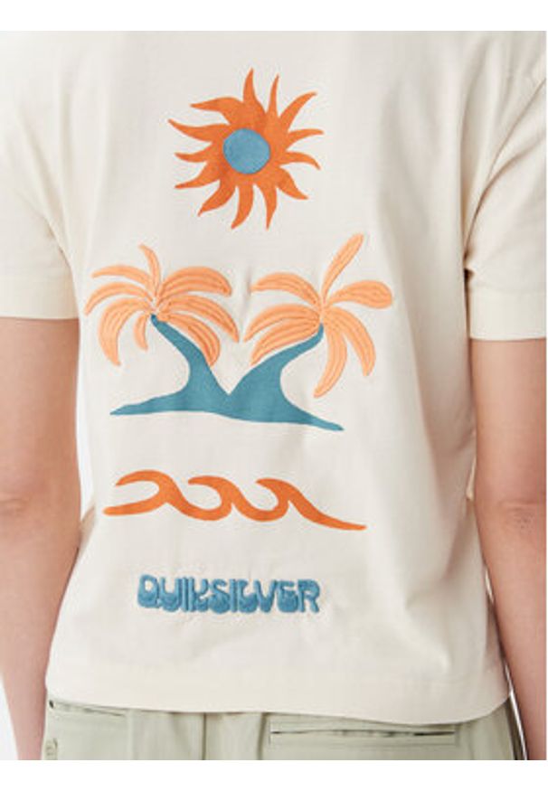 Quiksilver T-Shirt EQWZT03181 Beżowy. Kolor: beżowy. Materiał: bawełna