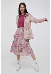 only - Only kurtka damska kolor różowy przejściowa. Kolor: różowy. Materiał: poliester