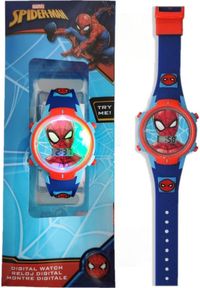 Euroswan Świecący zegarek na rękę cyfrowy Spiderman ze światłem. Rodzaj zegarka: cyfrowe