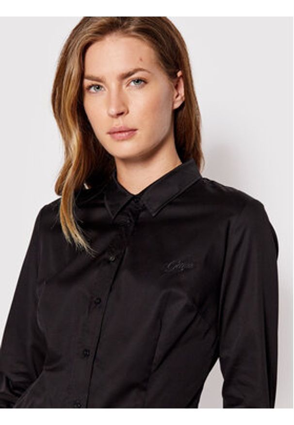 Guess Koszula W2YH41 WAF10 Czarny Slim Fit. Kolor: czarny. Materiał: bawełna