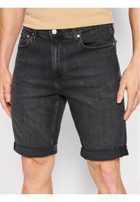 Calvin Klein Szorty jeansowe K10K108676 Czarny Slim Fit. Kolor: czarny. Materiał: jeans, bawełna