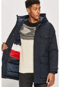 TOMMY HILFIGER - Tommy Hilfiger - Kurtka. Okazja: na co dzień. Typ kołnierza: kaptur. Kolor: niebieski. Materiał: poliester, materiał. Wzór: gładki. Styl: casual #3