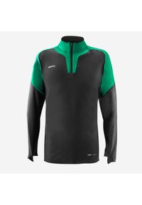 KIPSTA - Bluza do piłki nożnej Kipsta Viralto Club na krótki suwak. Kolor: zielony, wielokolorowy, szary. Materiał: materiał, poliester, elastan. Długość: krótkie. Sport: piłka nożna