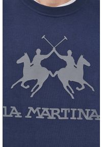 La Martina bluza bawełniana męska kolor granatowy z aplikacją. Okazja: na co dzień. Kolor: niebieski. Materiał: bawełna. Wzór: aplikacja. Styl: casual #5