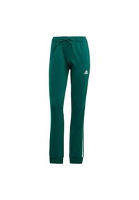 Adidas - Primegreen Essentials Warm-Up Slim Tapered 3-Stripes Track Pants. Kolor: biały, zielony, wielokolorowy. Materiał: dresówka