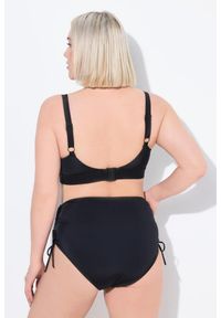 ULLA POPKEN - Damska Góra od bikini bez miękkich miseczek na podszewce z recyklingu. Kolekcja: plus size. Kolor: czarny. Materiał: poliester, elastan, poliamid, materiał