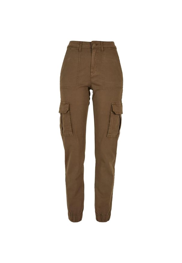 Urban Classics - Spodnie Damskie Twill Utility. Kolor: zielony