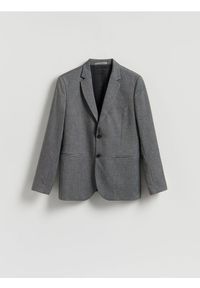 Reserved - Marynarka slim fit z wiskozą - czarny. Kolor: czarny. Materiał: wiskoza