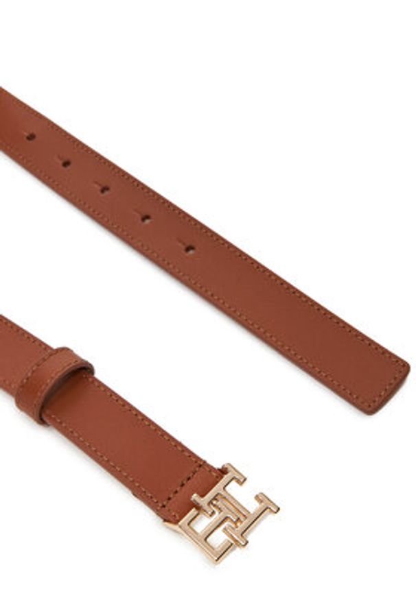TOMMY HILFIGER - Tommy Hilfiger Pasek Damski Th Modern 2.5 AW0AW17496 Brązowy. Kolor: brązowy. Materiał: skóra