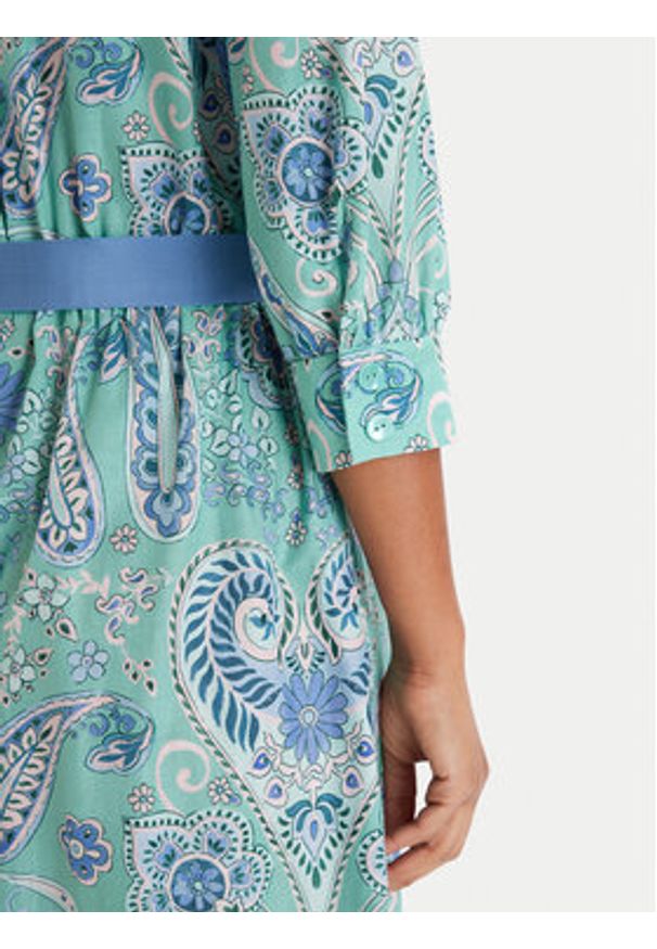 Luisa Spagnoli Sukienka koszulowa Pampa 543211 Zielony Regular Fit. Kolor: zielony. Materiał: bawełna. Typ sukienki: koszulowe