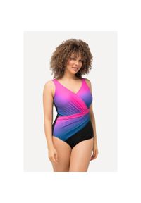 ULLA POPKEN - Damski Kostium kąpielowy cieniowanie miękkie miseczki. Kolekcja: plus size. Kolor: czarny. Materiał: elastan, poliamid, materiał