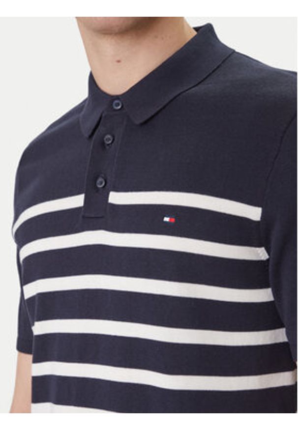 TOMMY HILFIGER - Tommy Hilfiger Polo Essential MW0MW37396 Granatowy Regular Fit. Typ kołnierza: polo. Kolor: niebieski. Materiał: bawełna
