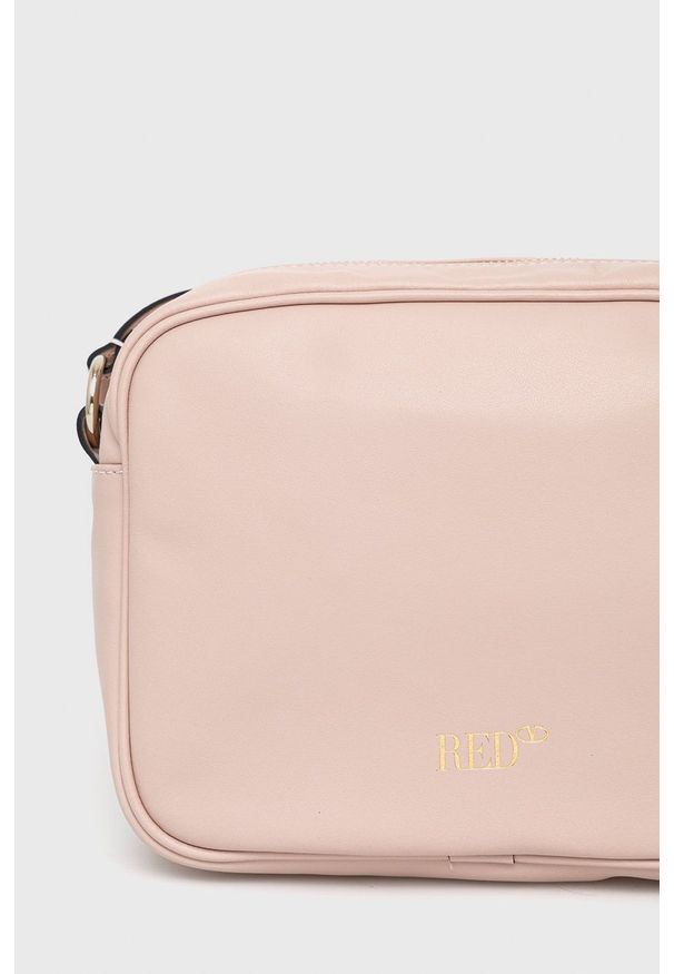 Red Valentino - Torebka skórzana. Kolor: różowy. Materiał: skórzane