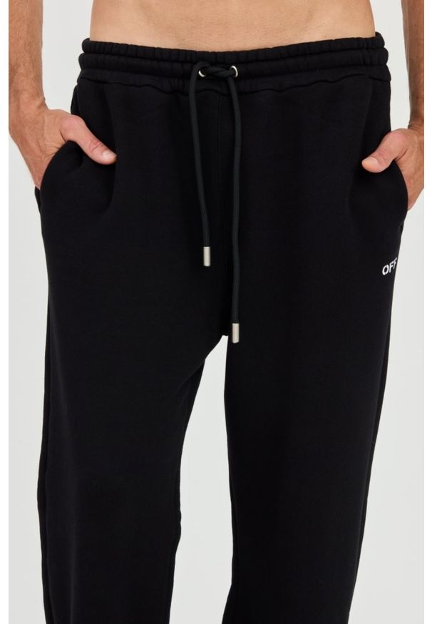 OFF-WHITE Czarne męskie spodnie dresowe Stitch Arr Sweatpants, Rozmiar XL. Kolor: czarny. Materiał: dresówka