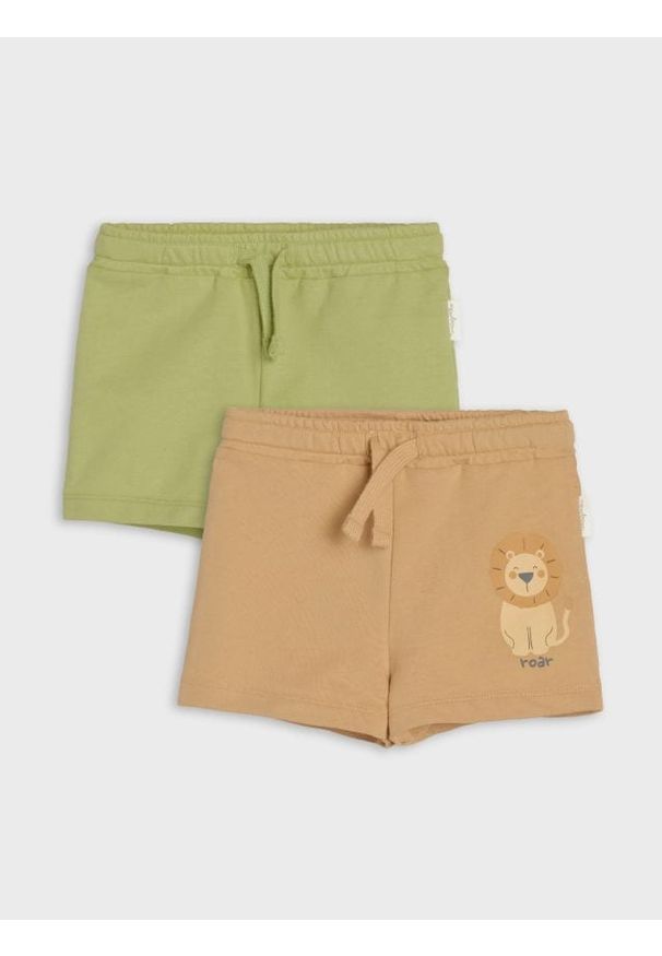 Sinsay - Szorty 2 pack - brązowy. Kolor: brązowy