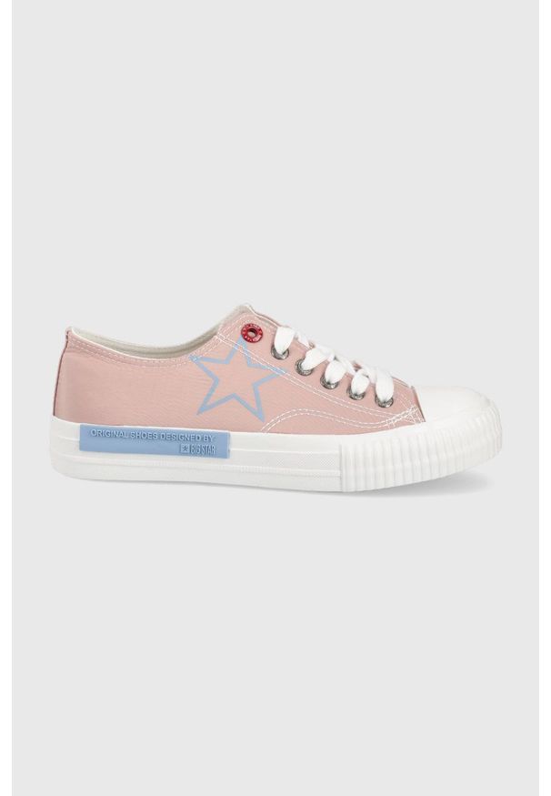 Big-Star - Big Star tenisówki damskie kolor różowy. Nosek buta: okrągły. Zapięcie: sznurówki. Kolor: różowy. Materiał: guma. Szerokość cholewki: normalna