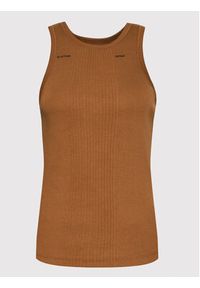 G-Star RAW - G-Star Raw Top Engineered Rib D19323-C678-C740 Brązowy Slim Fit. Kolor: brązowy. Materiał: bawełna