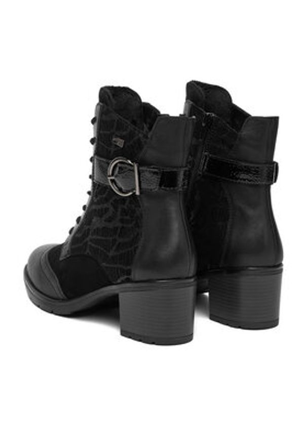 Remonte Trzewiki D2A77-02 Czarny. Kolor: czarny. Materiał: skóra