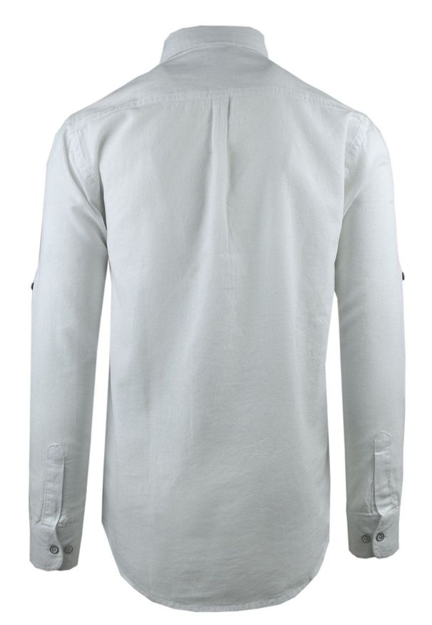 Wygodna Koszula Weekendowa z Lnu i Bawełny - Pako Jeans - Biała. Kolor: biały. Materiał: bawełna, len. Sezon: lato