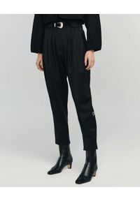 ANIA KUCZYŃSKA - Wełniane czarne spodnie Ornella. Stan: podwyższony. Kolor: czarny. Materiał: wełna