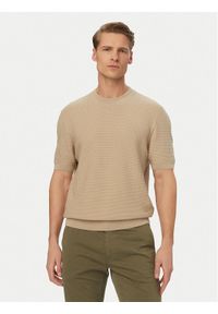 BOSS Sweter H-Nilton 50560468 Beżowy jasny Regular Fit. Kolor: beżowy. Materiał: bawełna #1