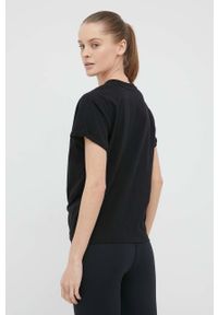 DKNY - Dkny t-shirt bawełniany kolor czarny. Kolor: czarny. Materiał: bawełna. Wzór: aplikacja