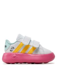 Adidas - adidas Buty Grand Court Minnie Tennis Sportswear Kids ID8018 Biały. Kolor: biały. Materiał: skóra