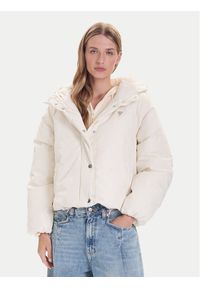 Guess Kurtka zimowa V5BL07 WGLW2 Écru Relaxed Fit. Materiał: syntetyk. Sezon: zima