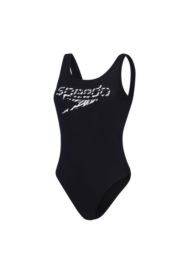 Strój kąpielowy damski Speedo Logo Deep. Kolor: czarny, biały, wielokolorowy. Materiał: poliester, lycra