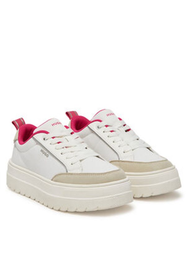 Hugo - HUGO Sneakersy Lyssa Tenn 50536343 Biały. Kolor: biały. Materiał: skóra