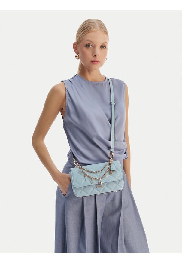 Guess Torebka HWGG99 12200 Błękitny. Kolor: niebieski. Materiał: skórzane