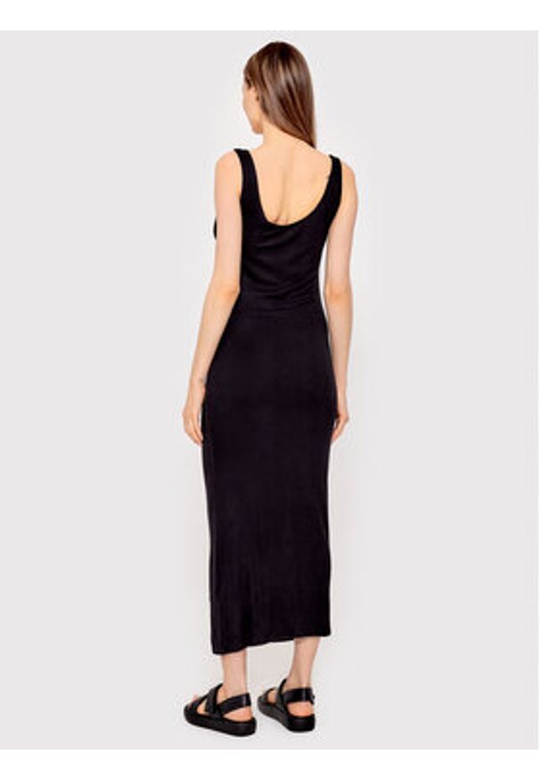 Brave Soul Sukienka codzienna LDRJ-36EMILY Czarny Slim Fit. Okazja: na co dzień. Kolor: czarny. Materiał: wiskoza. Typ sukienki: proste. Styl: casual