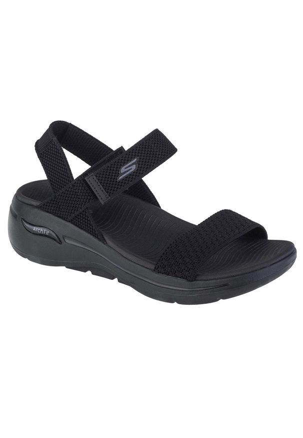 skechers - Sandały damskie, Go Walk Arch Fit Sandal - Polished. Kolor: czarny