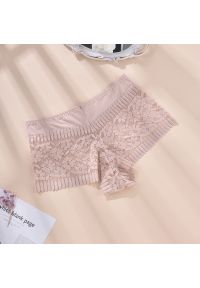 Intica - Koronkowe szorty z ozdobnym wykończeniem na specjalne okazje Vaira. Kolor: beżowy. Materiał: koronka. Wzór: koronka