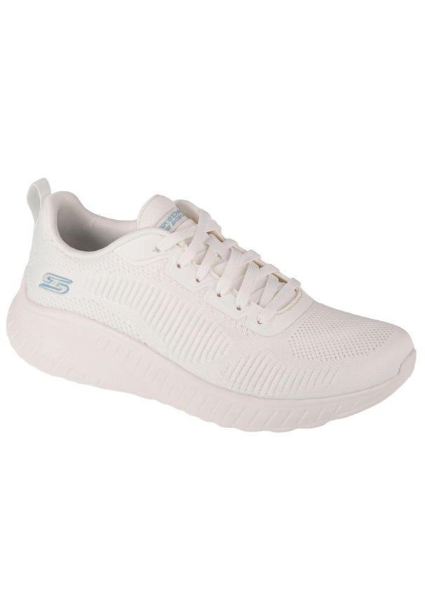 skechers - Adidasy Skechers Bobs Squad Chaos-Face Off, Kobiety. Kolor: biały. Materiał: guma, materiał, tkanina, syntetyk